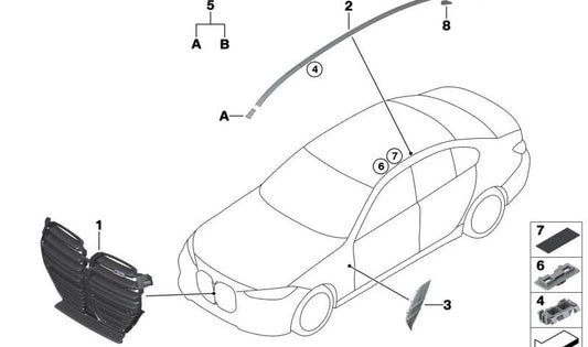 Respiradero de Aire Derecho para BMW G80, G80N (OEM 51138074920). Original BMW.