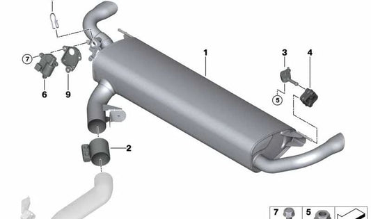 Silenciador con Válvula de Escape para BMW G05 X5 (OEM 18309487228). Original BMW