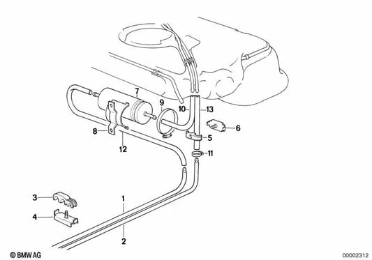 Conducción de Alimentación para BMW E46, F30, F80 (OEM 16112294225). Original BMW