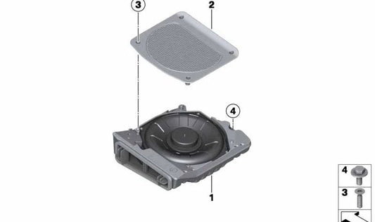 Subwoofer Izquierdo OEM 65139210151 pour BMW F30, F31, F34, F80, F32, F33, F36, F82, F83. BMW d'origine.