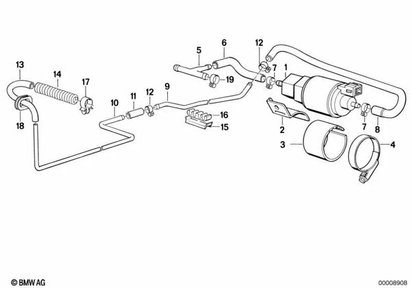 Unterlage para BMW E34, E32 (OEM 64121378218). Original BMW