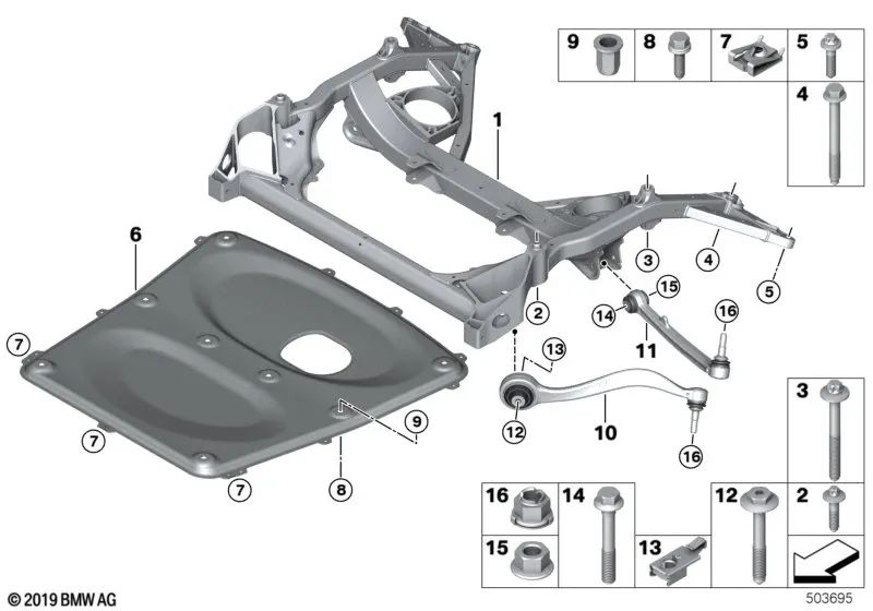 Rechter Querlenker für BMW F87, F87N, F80, F80N, F82, F83 (OEM 31122284530). Original BMW