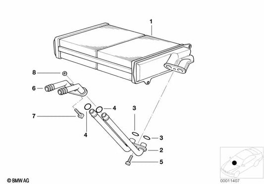 Tornillo hexagonal con arandela para BMW E36 (OEM 64118390855). Original BMW.