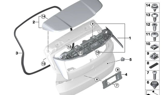 OEM 51627946739 Sliding Part for BMW (Compatible Models: U06, I20). Original BMW.