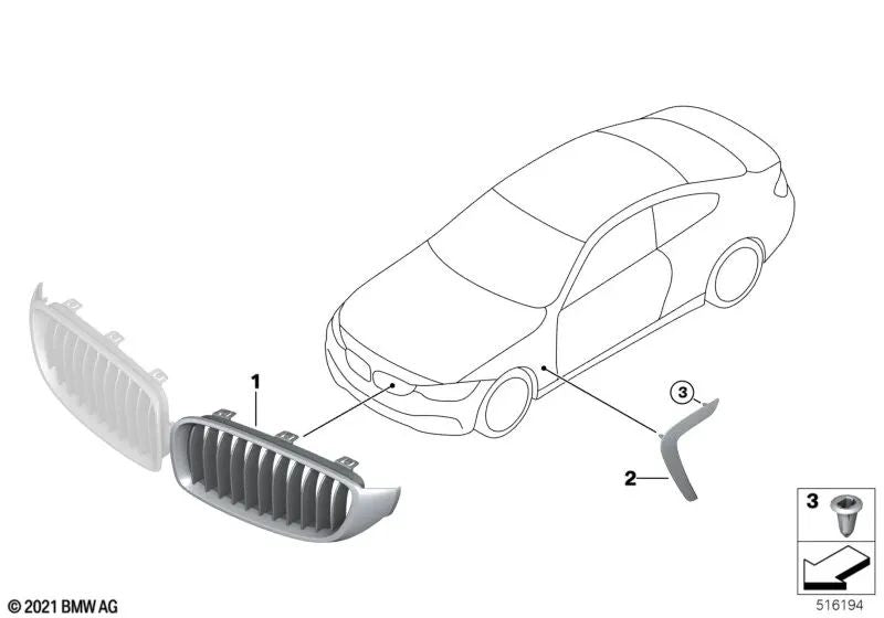 Guía del Aire para BMW F32, F33, F36 (OEM 51747381994). Original BMW.