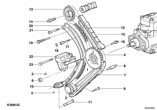 Tornillo hexagonal con arandela para BMW E36, E34, E39, E38 (OEM 07119912269). Original BMW.