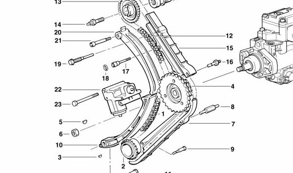 Perno de soporte para BMW Serie 3 E36, Serie 5 E34, E39, Serie 7 E38 (OEM 13512245370). Original BMW