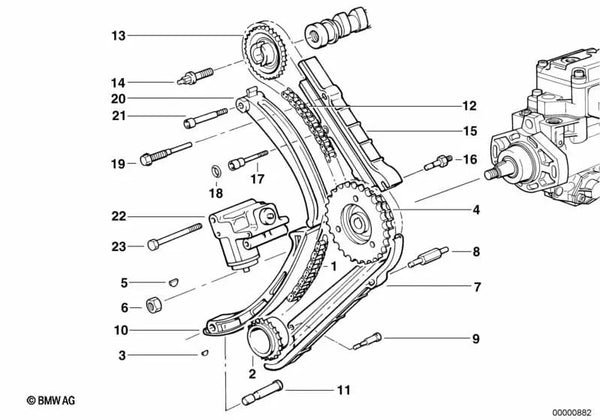 Tornillo hexagonal con arandela para BMW E36, E34, E39, E38 (OEM 07119912269). Original BMW.