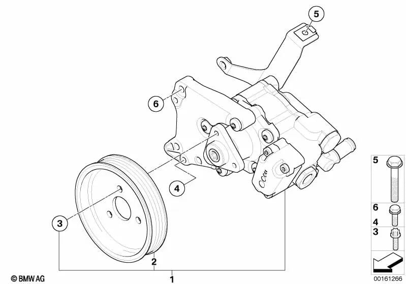 Bomba de dirección para BMW Serie 5 E60N, E61N, Serie 6 E63N, E64N (OEM 32416774698). Original BMW