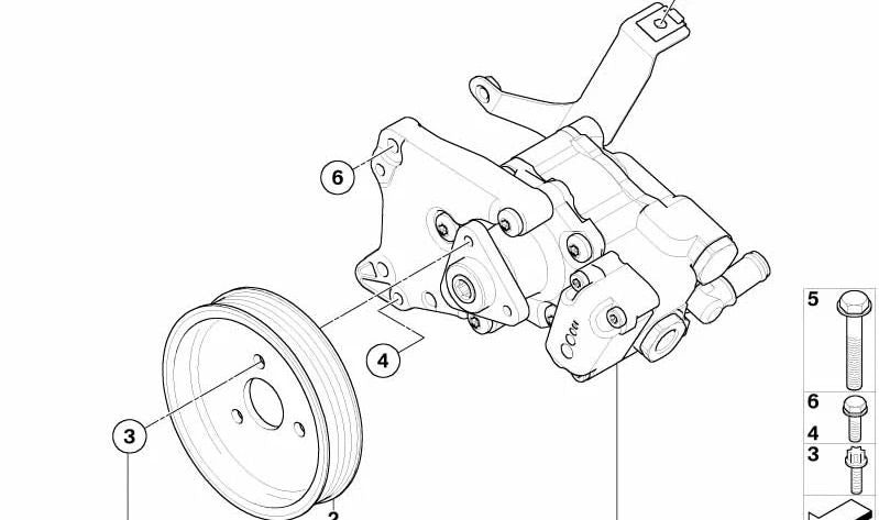 Bomba de dirección asistida para BMW Serie 5 E60N, E61N, Serie 6 E63N, E64N (OEM 32416781486). Original BMW