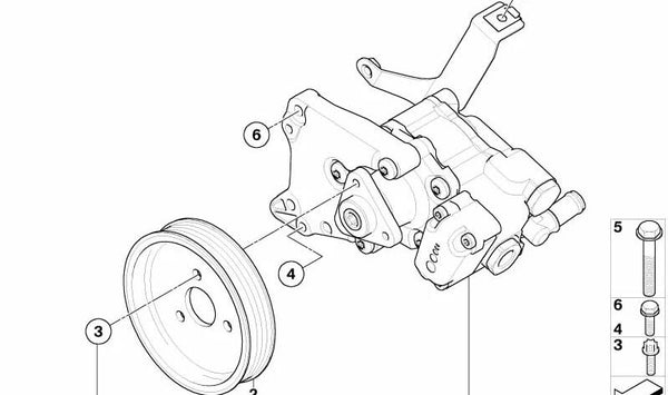 Bomba de dirección asistida para BMW Serie 5 E60N, E61N, Serie 6 E63N, E64N (OEM 32416781486). Original BMW