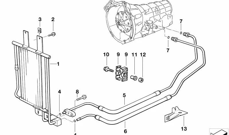 Tubería de retorno del enfriador de aceite OEM 17227503572 para BMW E36, Z3. Original BMW.