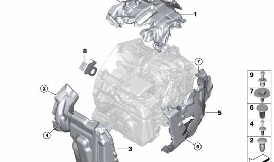 Aislante acústico delantero OEM 24148606063 para BMW I12 (i8 Coupé), I15 (i8 Roadster). Original BMW.