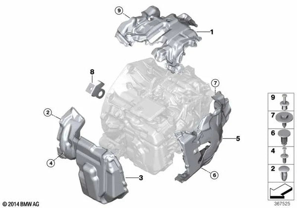 Aislamiento acústico lateral para BMW I12, I12N, I15 (OEM 24148606062). Original BMW