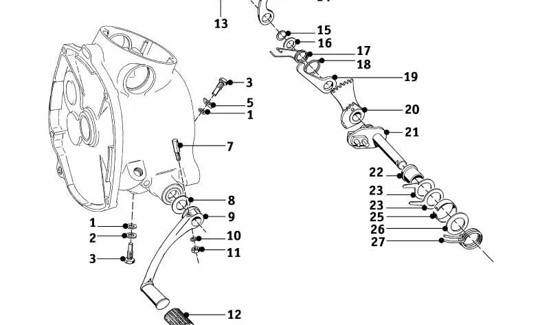 Alavanca para BMW F07, F10, F11, F06, F12, F13, F01N, F02N (OEM 23311066268). BMW original