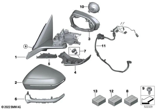 Fondo della base di base a sinistra per l'alloggio per la BMW 7 G70 (OEM 51165A356A7). BMW originale