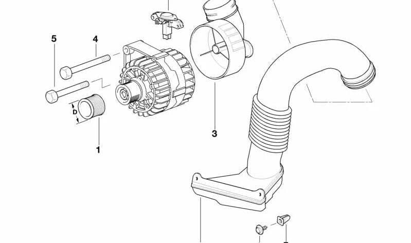 Conducto de aire para BMW Serie 5 E39 (OEM 12312246184). Original BMW