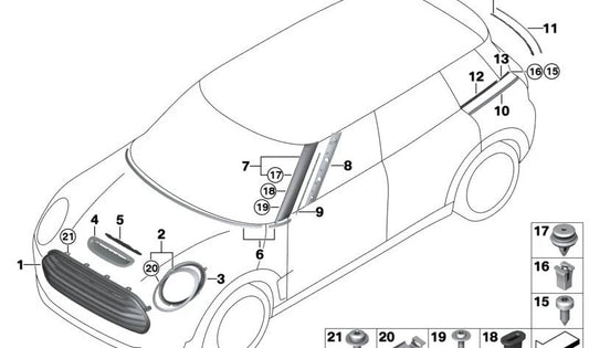 Tuerca de expansión OEM 07146974274 para BMW F20, F21, F45, F46, U06, E91, F31, F11, F91, F92, F93, G14, G15, G16, F48, F49, U11, U12, F39, U10, G01, G08, F97, G05, G18, F95, G07, F54, U25. Original BMW.