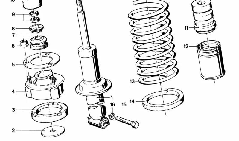 Muelle de suspensión trasera OEM 33531127836 para BMW Serie 5 (E28). Original BMW