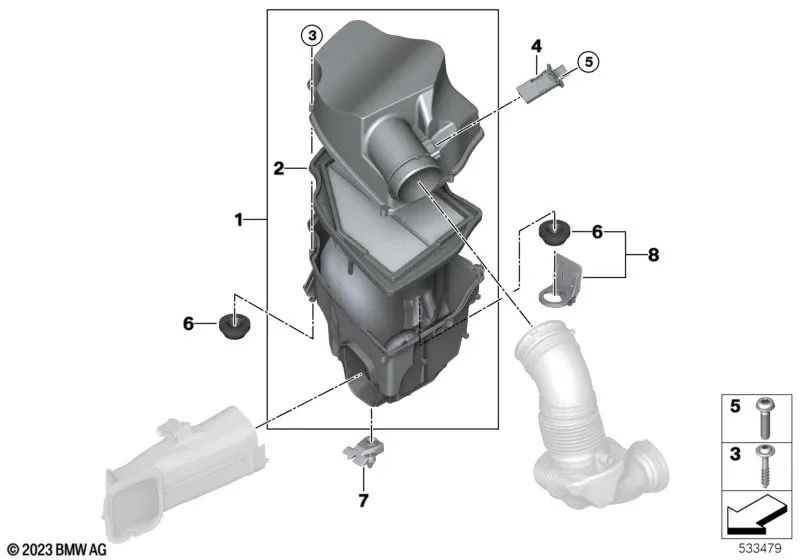 Sensor de temperatura del aire para BMW G42, U06, G20, G21, G28, G22, G23, G26, G30, G31, G32, G70, G14, G15, G16, U11, U12, G01, G08, G02, G02N, G05, G06, G07, G09, G29 (OEM 13628485041). Original BMW.