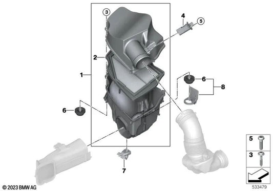 Sensor de temperatura del aire para BMW G42, U06, G20, G21, G28, G22, G23, G26, G30, G31, G32, G70, G14, G15, G16, U11, U12, G01, G08, G02, G02N, G05, G06, G07, G09, G29 (OEM 13628485041). Original BMW.