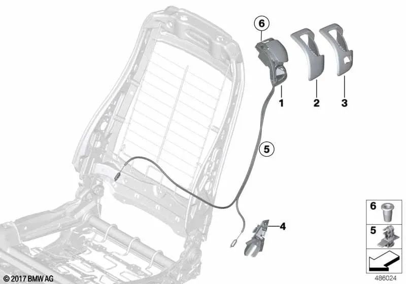 Rechte Entriegelungsblende für BMW F87N, F82, F82N (OEM 52108058468). Original BMW