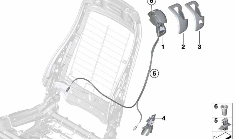 Unidad de desbloqueo derecha para BMW Serie 1 F21, F21N, Serie 2 F22, F23, Serie 4 F32 (OEM 52107315576). Original BMW