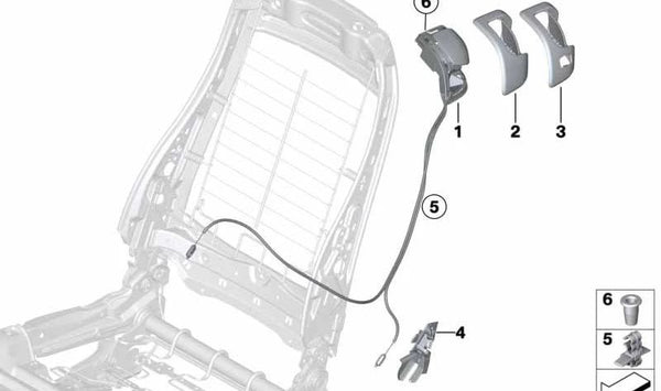 Blende Entriegelung derecha para BMW F21, F22, F23, F87, F32 (OEM 52107315582). Original BMW.