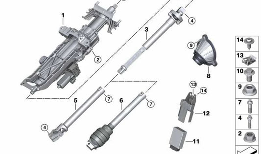 Steering column gaiter for BMW G30, G31, G11N, G12 (OEM 32306862084). Original BMW