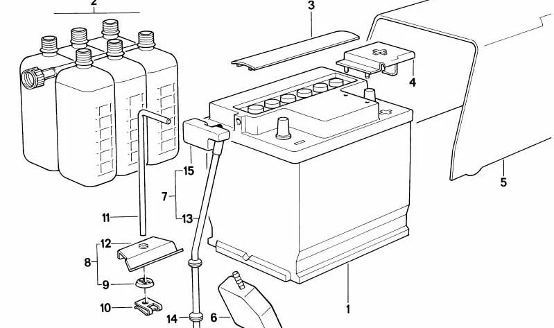 Battery holder for BMW E28 5 Series (OEM 61211372478). Original BMW