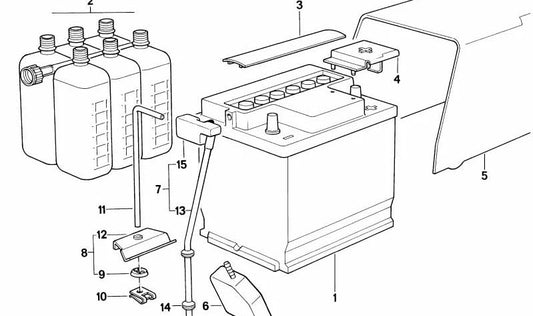 Battery holder for BMW E28 5 Series (OEM 61211372478). Original BMW