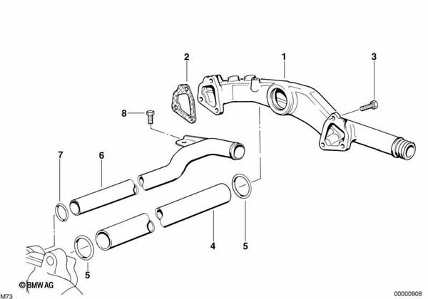 Rohr para BMW Serie 7 E38, Serie 8 E31 (OEM 11511736502). Original BMW