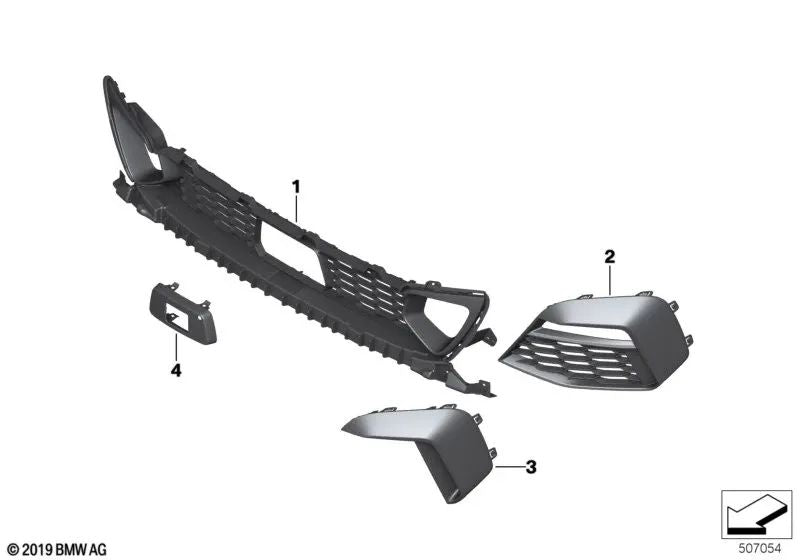 Kühlergrillclip rechts für BMW F44 (OEM 51118080492). Original BMW