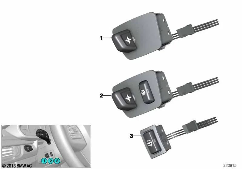 Steering Column Adjustment Switch for BMW X5 F15, F85, X6 F16, F86 (OEM 61319267367). Genuine BMW.