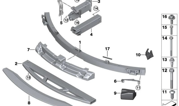 Amortiguador delantero derecho para BMW I12, I15 (OEM 51117351808). Original BMW