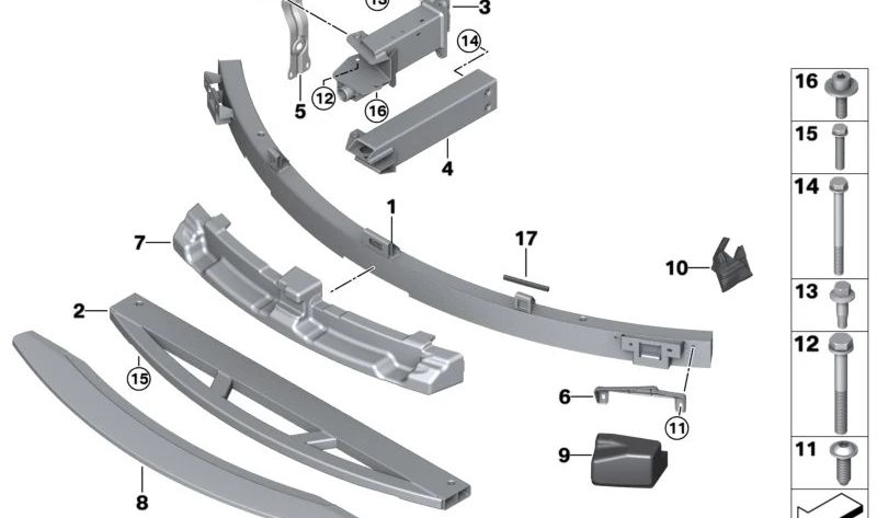 Amortiguador inferior OEM 51117336207 para BMW I12, I15. Original BMW.