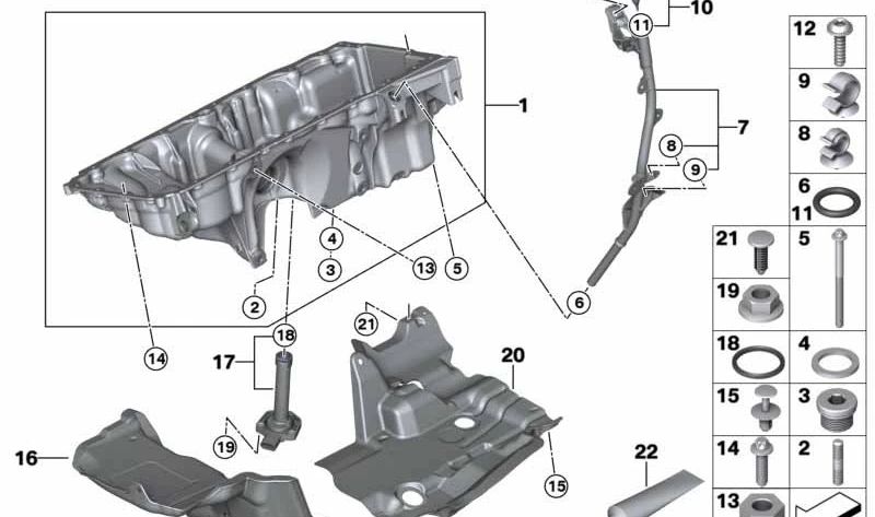 Tubo guía OEM 11438511818 para BMW F30, F31, F34, F32, F33, F36, F07, F10, F11, F06, F12, F13, F01, F02, F25, F26, F15, F16. Original BMW.