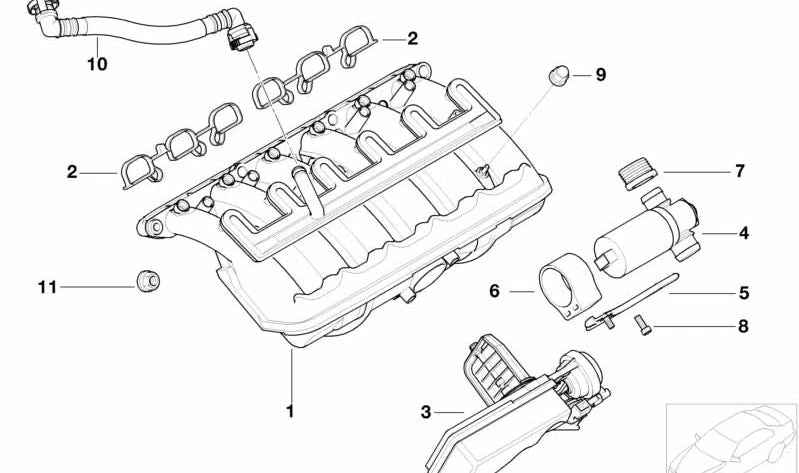 Manguera de ventilación para BMW Serie 3 E46 (OEM 11157513756). Original BMW