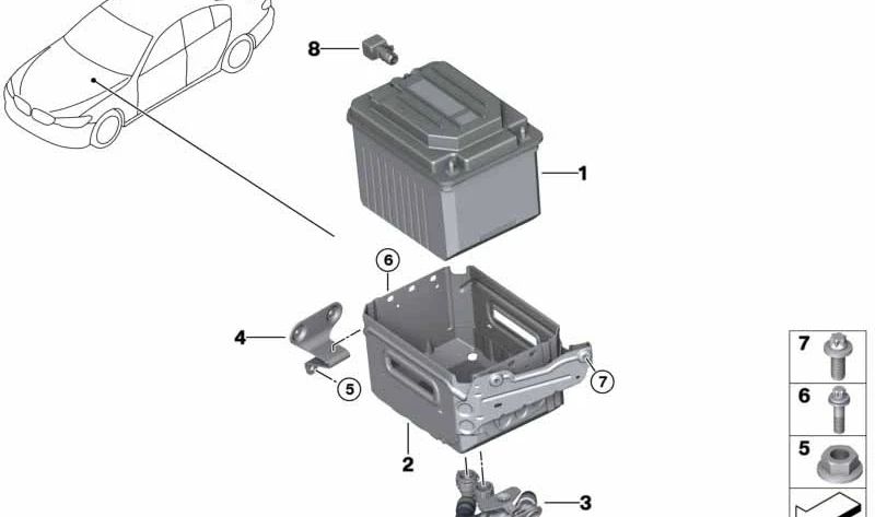 48V Suporte à bateria OEM 61218780796 Para BMW G01, G02. BMW original.