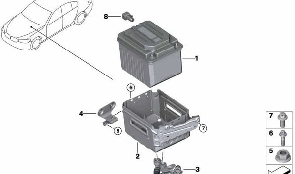 Portabatería para BMW Serie 2 G42, Serie 3 G20, G21, Serie 4 G22, G23, G26 (OEM 61218780790). Original BMW.