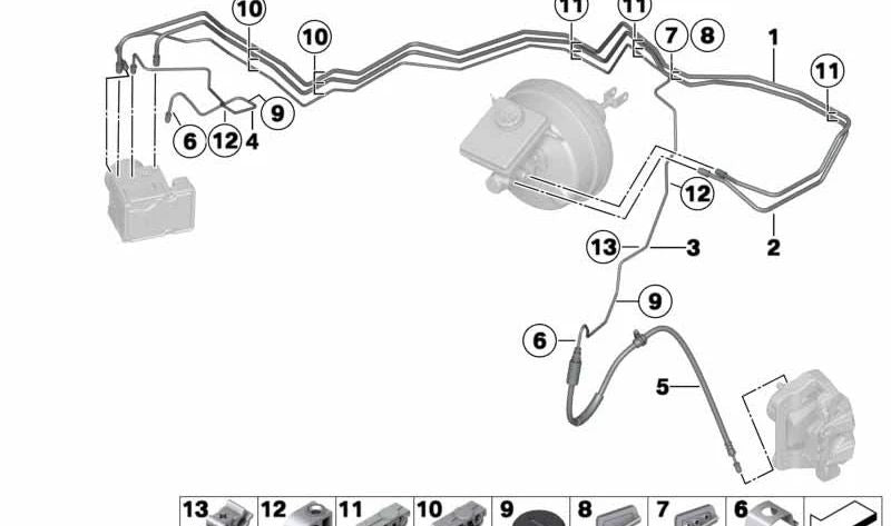 Tubería para BMW X3 F25, X4 F26 (OEM 34326787541). Original BMW