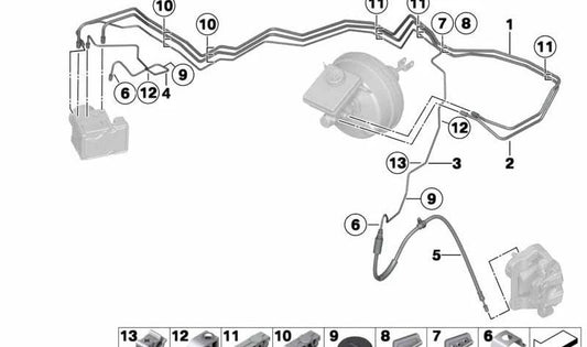 Tubería para BMW X3 F25, X4 F26 (OEM 34326787541). Original BMW