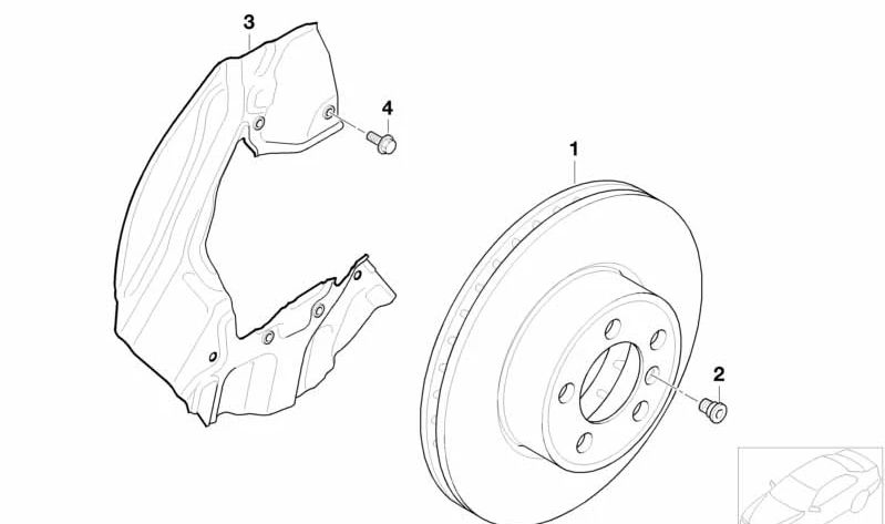 Disco de freno ventilado para BMW E65, E66 (OEM 34116766107). Original BMW.