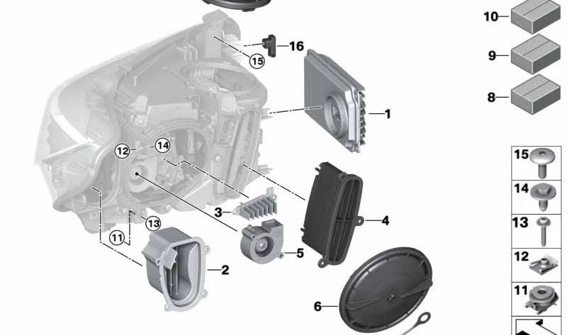 Modulo LED Luz de Turo OEM 63117379920 per BMW F80, F32, F33, F36, F82, F83. BMW originale.