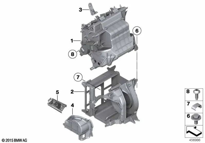 Abrazadera para BMW Serie 5 E60, E60N, E61, E61N, Serie 6 E63, E63N, E64, E64N, Serie 7 F02, F02N, G12, X5 E70, E70N, F15, F85, X6 E71, E72, F16, F86 (OEM 64116933936). Original BMW