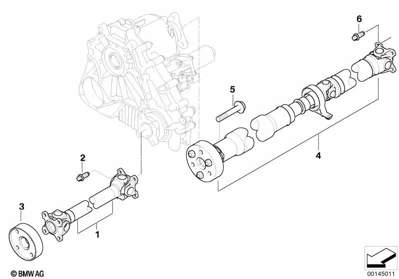 Eje cardán trasero para BMW X3 E83N (OEM 26107577059). Original BMW.