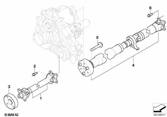 Rear cardan shaft for BMW X3 E83N (OEM 26107577059). Original BMW.