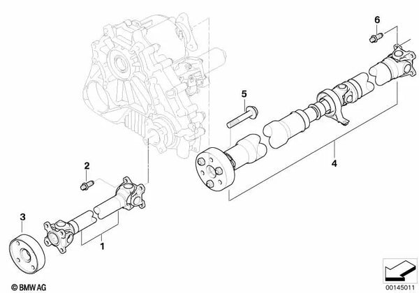 Eje de transmisión trasero para BMW E83N (OEM 26107584276). Original BMW.