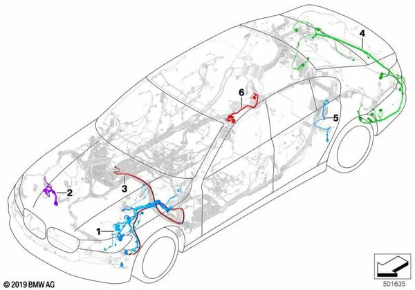 Juego de cables de reparación para BMW Serie 5 G38, Serie 7 G11, G12, Serie 8 G14, G15, G16 (OEM 61129890961). Original BMW