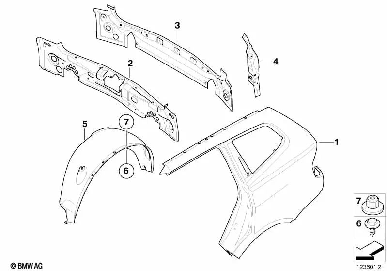 Heckverkleidung para BMW X3 E83, E83N (OEM 41343405004). Original BMW